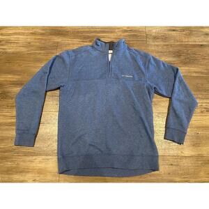 Mens Columbia 1/4 Zip Blue Pullover sweatshirt sz M EUC